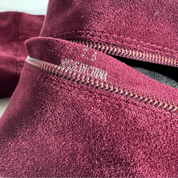 New Jeffrey Campbell PARISAH-2 Wine Burgundy Suede Over-the-Knee Boots - Picture 6 of 7